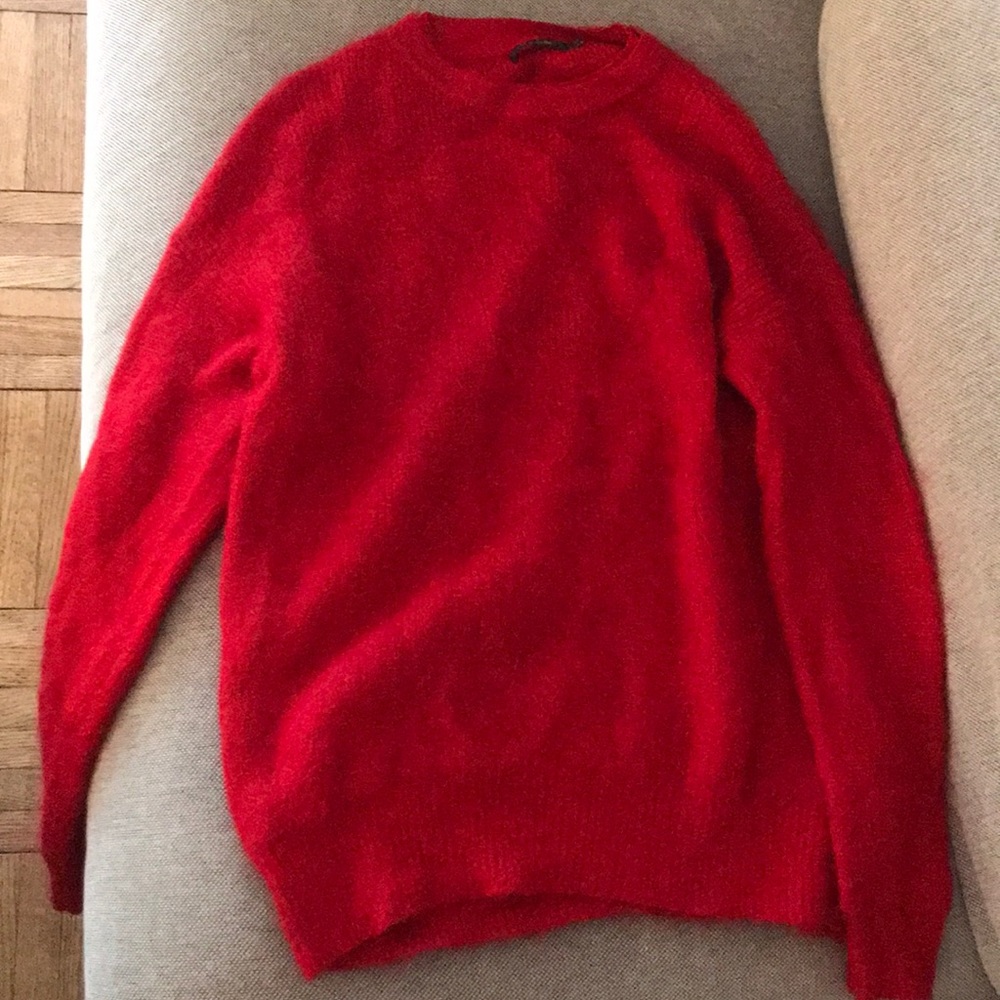 Red long sweater